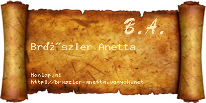 Brüszler Anetta névjegykártya
